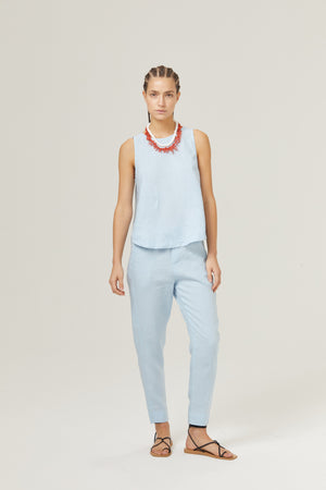 Lotus Linen Pants - Sky Blue