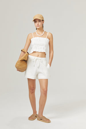 Iris Linen Shorts - White
