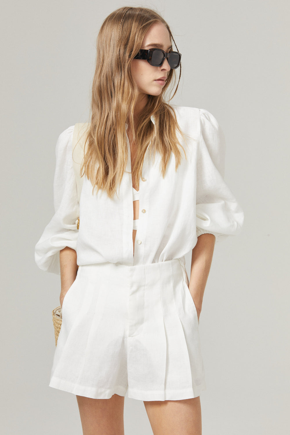 Frida Linen Shorts - Off White