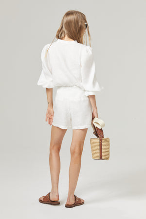Frida Linen Shorts - Off White