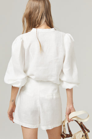 Frida Linen Shorts - Off White