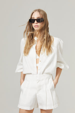 Frida Linen Shorts - Off White