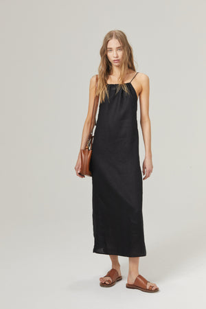 Sophie Linen Dress - Black