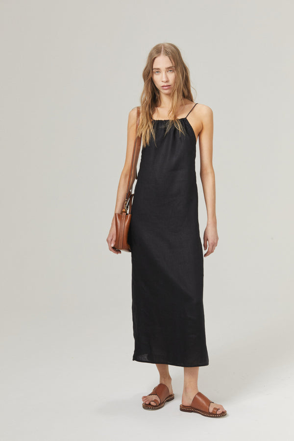 Sophie Linen Dress - Black
