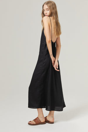 Sophie Linen Dress - Black