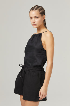 Iris Linen Shorts - Black