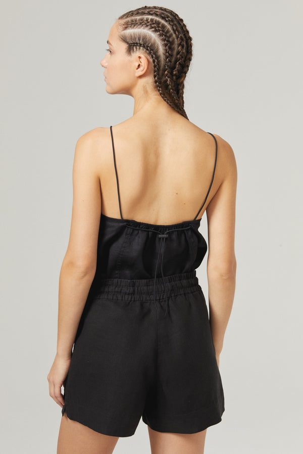 Iris Linen Shorts - Black