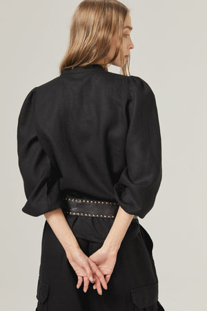 Meknes Linen Shirt - Black