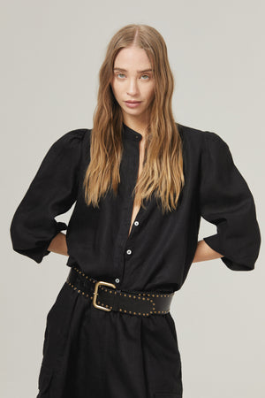 Meknes Linen Shirt - Black