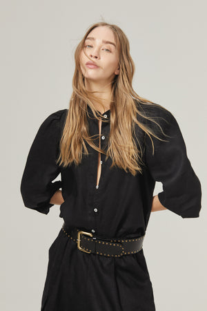 Meknes Linen Shirt - Black