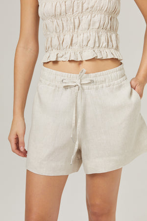 Iris Linen Shorts - Natural