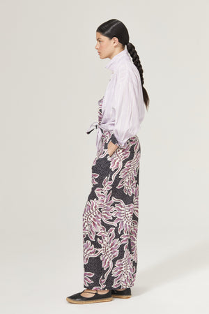 Island Linen Shirt - Lilac Love with Contrasting Details