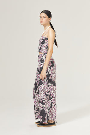 Culotte Linen Pants - Lavender Sky