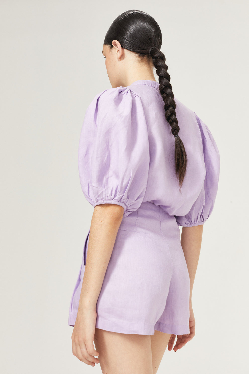 Frida Linen Shorts - Bright Lilac