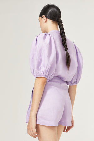 Frida Linen Shorts - Bright Lilac