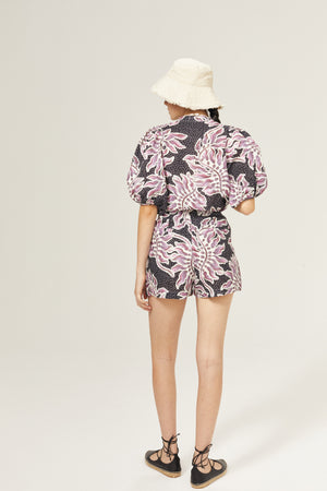 Frida Linen Shorts - Lavender Sky