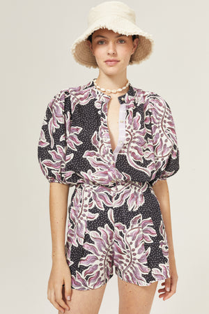 Bubble Linen Shirt - Lavender Sky with Contrasting Details