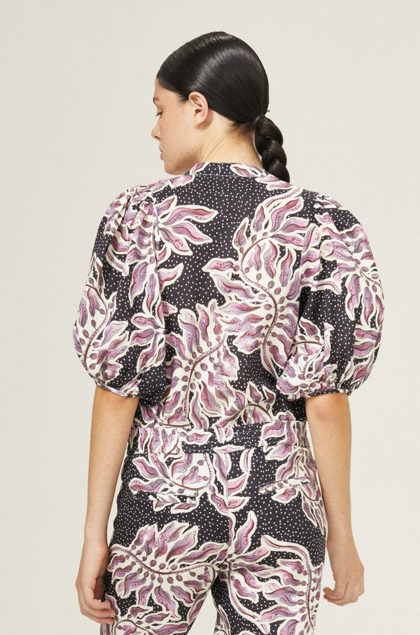 Bubble Linen Shirt - Lavender Sky with Contrasting Details