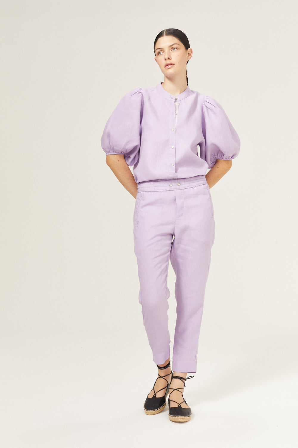 Lotus Linen Pants - Bright Lilac