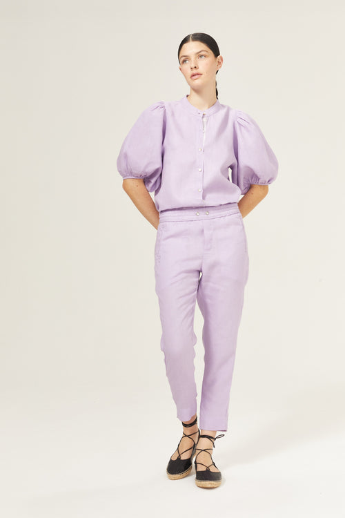 Lotus Linen Pants - Bright Lilac