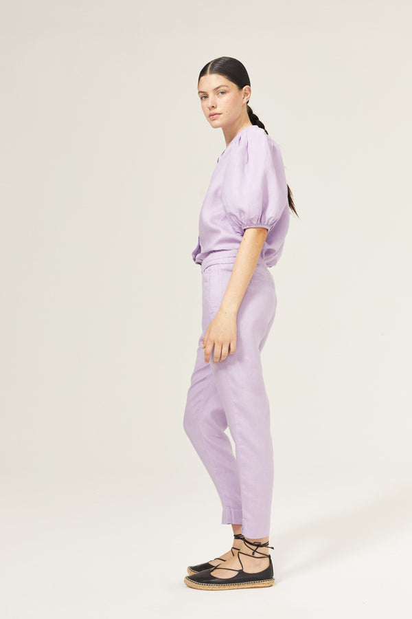 Lotus Linen Pants - Bright Lilac