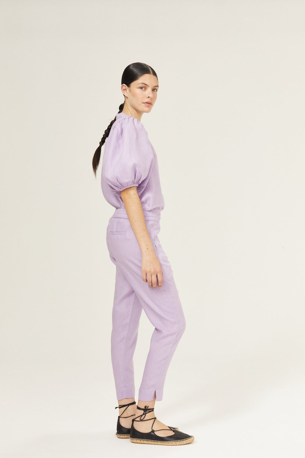 Lotus Linen Pants - Bright Lilac