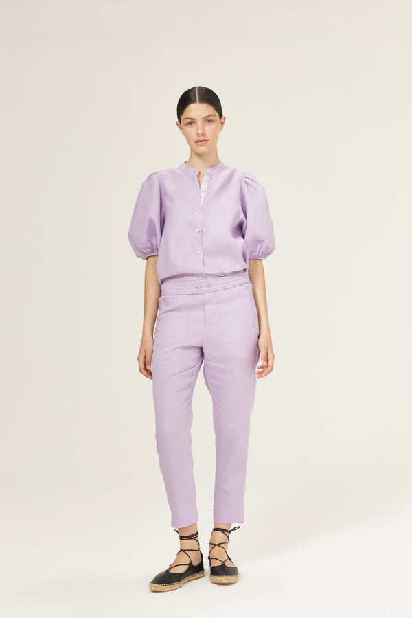 Lotus Linen Pants - Bright Lilac