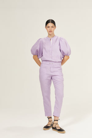 Lotus Linen Pants - Bright Lilac