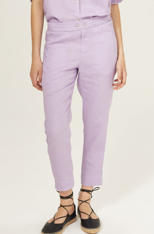 Lotus Linen Pants - Bright Lilac