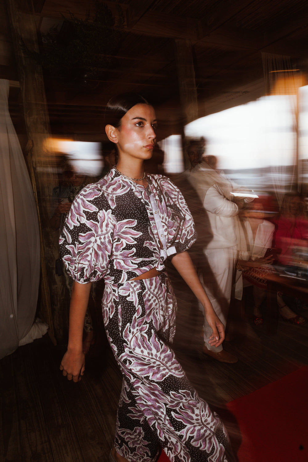 Bubble Linen Dress - Lavender Sky with Contrasting Details