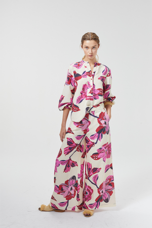 Cape Linen-Tencel Pants - Hibiscus