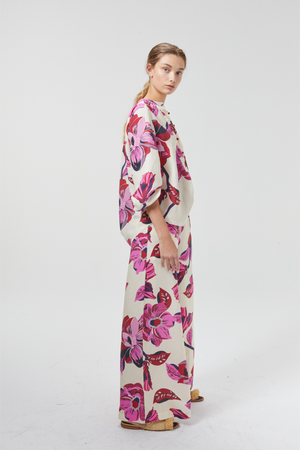 Cape Linen-Tencel Pants - Hibiscus