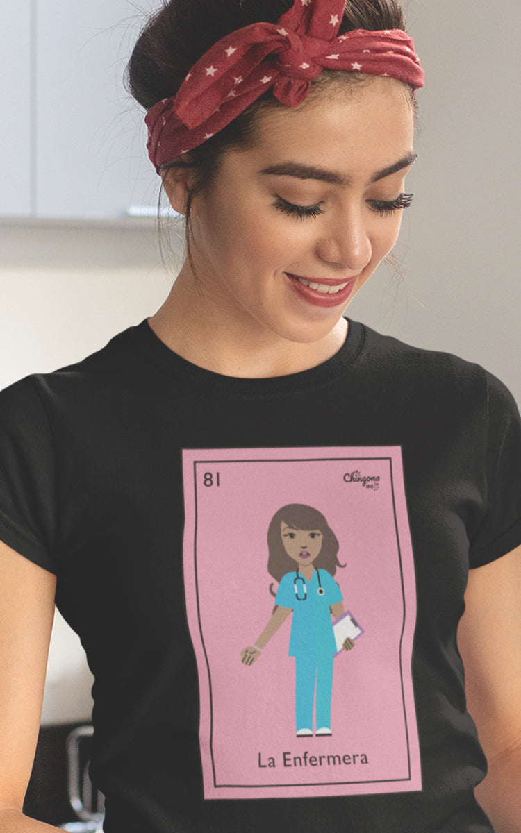 La Enfermera Mexican Loteria Card T-Shirt