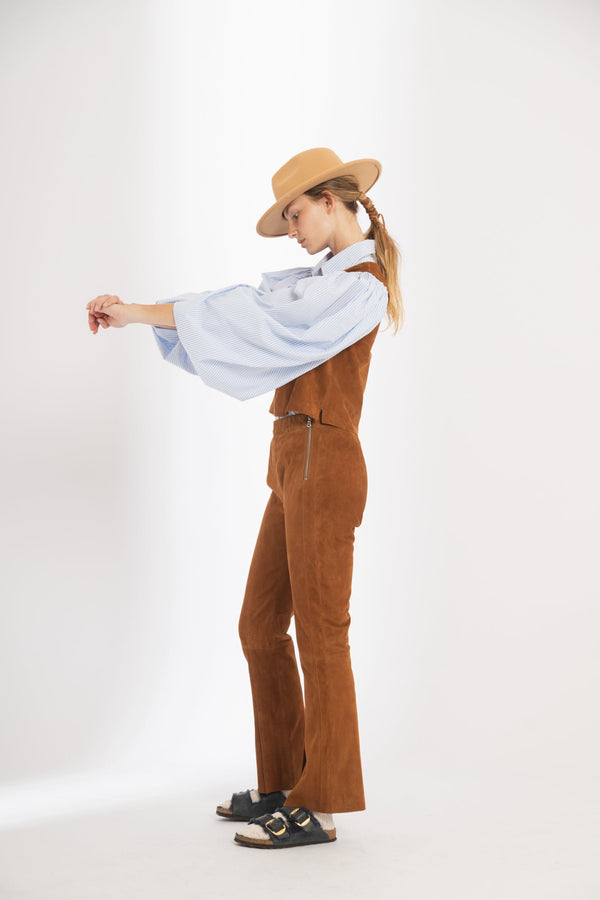 Tori Suede Pants - Tan