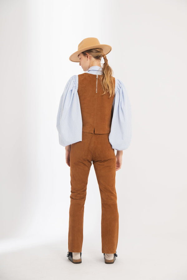 Tori Suede Pants - Tan