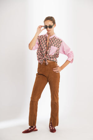 Tori Suede Pants - Tan