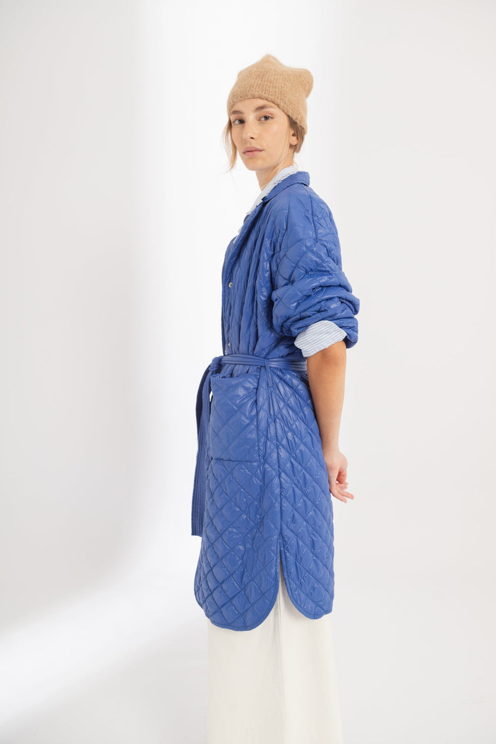 Nikoa Nylon Quilted Jacket - Lanh Blue