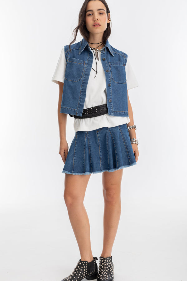 Azalea Denim Skirt - Indigo