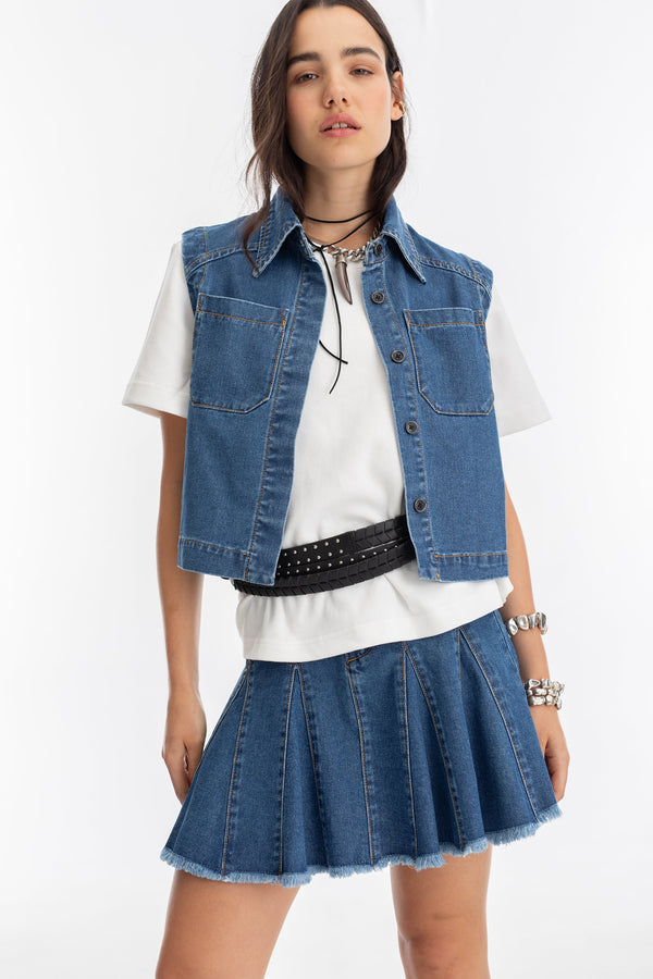 Azalea Denim Skirt - Indigo