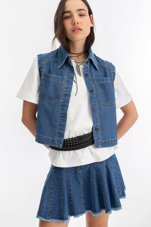 Azalea Denim Skirt - Indigo