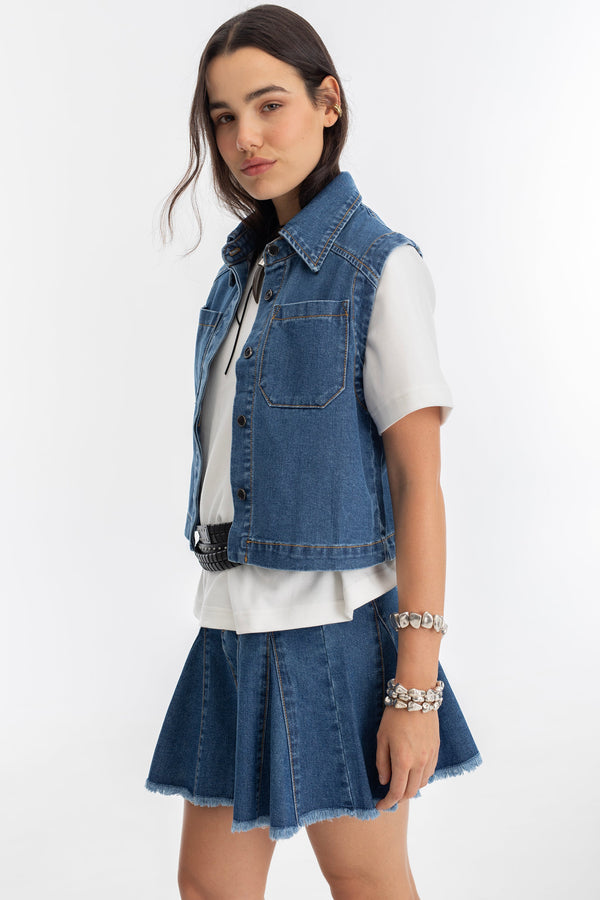 Azalea Denim Skirt - Indigo