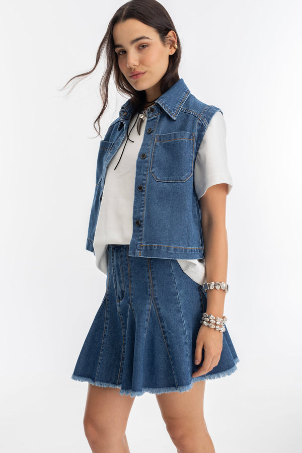 Azalea Denim Skirt - Indigo