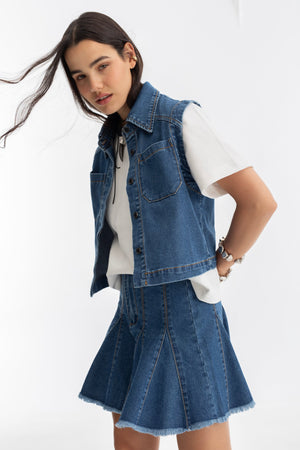 Azalea Denim Skirt - Indigo