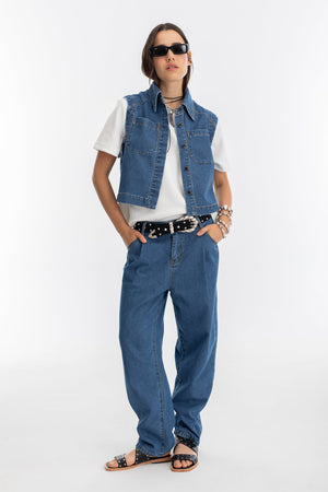 Mumbai Denim Top - Indigo