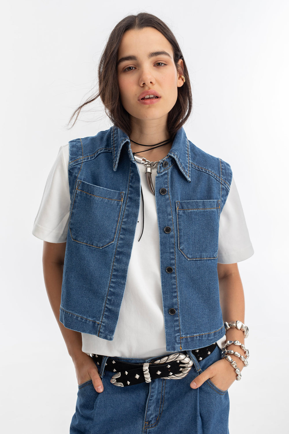 Mumbai Denim Top - Indigo