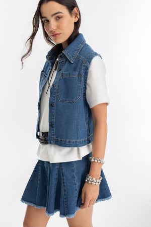 Mumbai Denim Top - Indigo