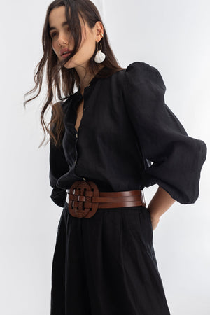Helena Leather Belt - Brown