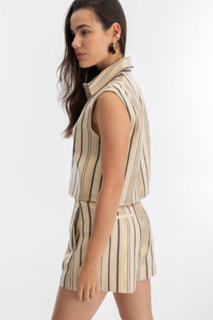 Sydney Jacquard Shorts - Gold Stripes