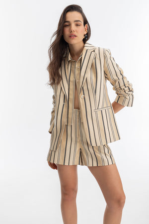 Oslo Jacquard Blazer - Gold Stripes