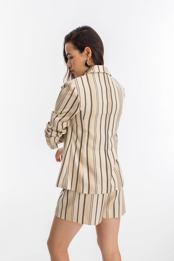 Oslo Jacquard Blazer - Gold Stripes